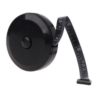 Cuộn thước dây màu đen thiết kế hai mặt kích thước 1.5m/60inch có thể thu lại dùng trong may mặc