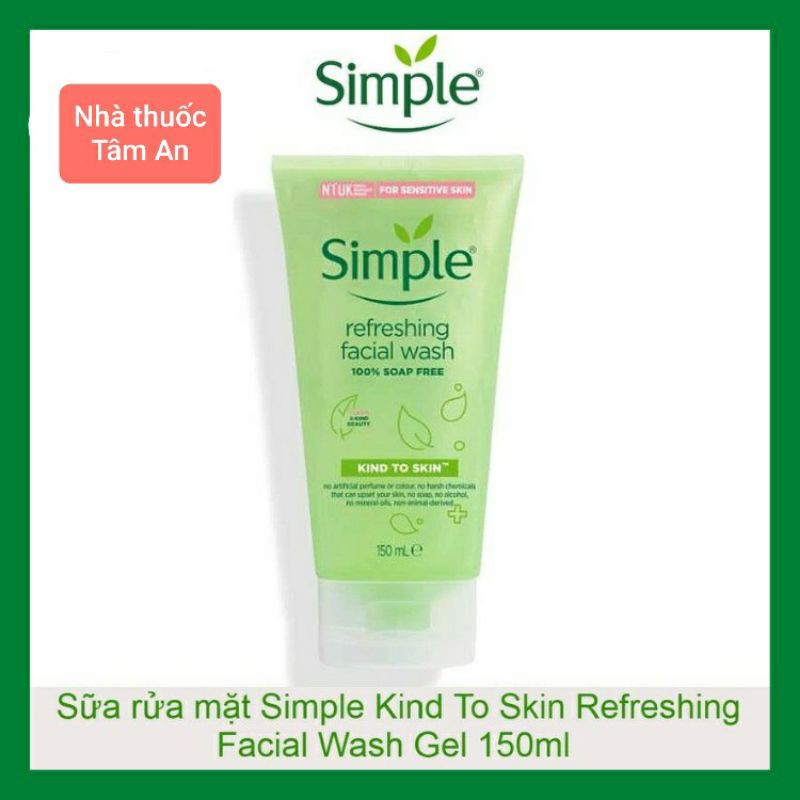 Sữa rửa mặt Simple da nhờn mụn