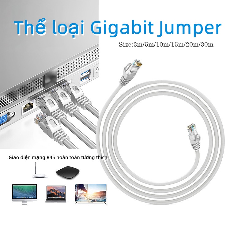 DÂY CÁP MẠNG Cat 6 Đã Được Bấm Sẵn 2 Đầu: 10m,15m, 20m, 30m Dây Cáp Mạng Lan Chính Hãng Giao Điện Mạng