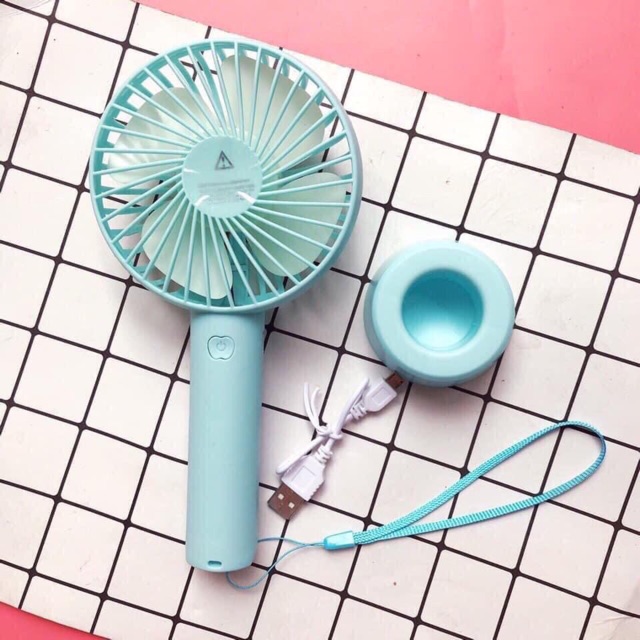 Quạt sạc pin cầm tay có chân đế USB Hand Mini Fan - nhiều màu