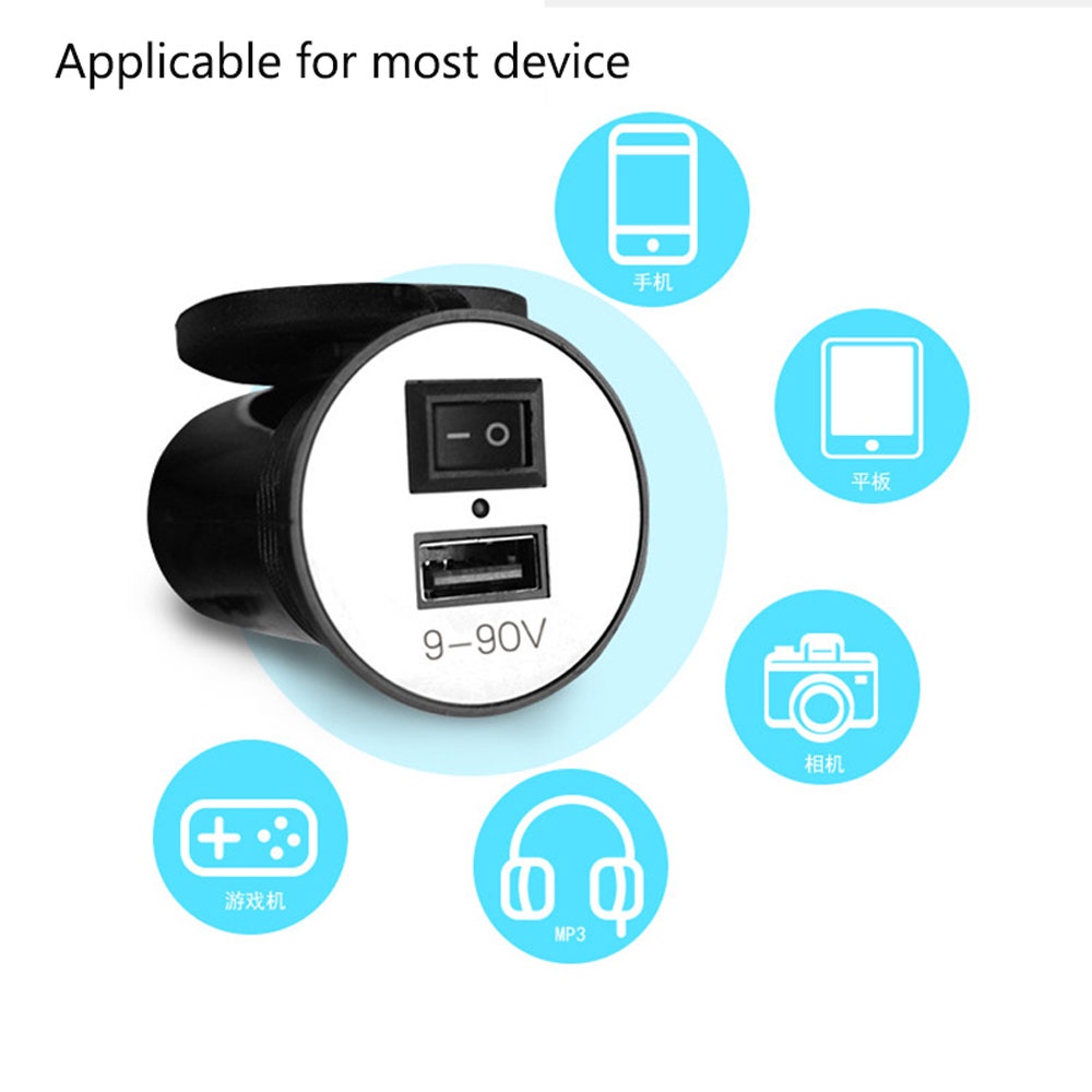 Bộ Sạc Điện Thoại Gắn Tay Lái Xe Máy 12v Chống Thấm Nước Nhiều Màu Sắc