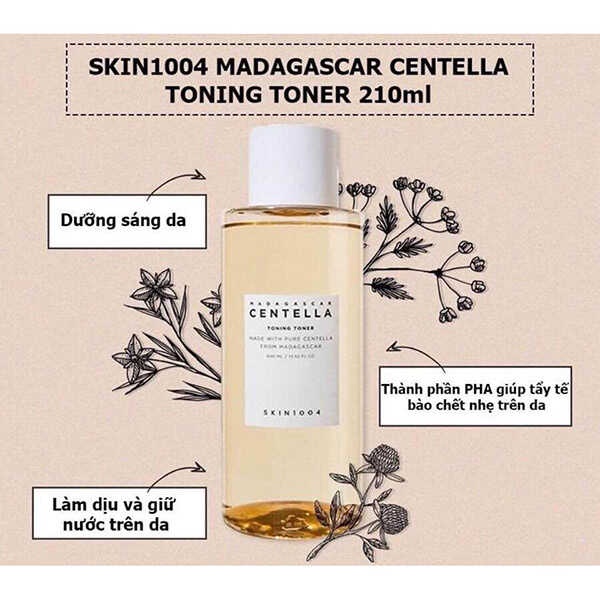 Nước hoa hồng cân bằng da SKin1004 Madagascar Centella Toner rau má phục hồi và tái tạo da