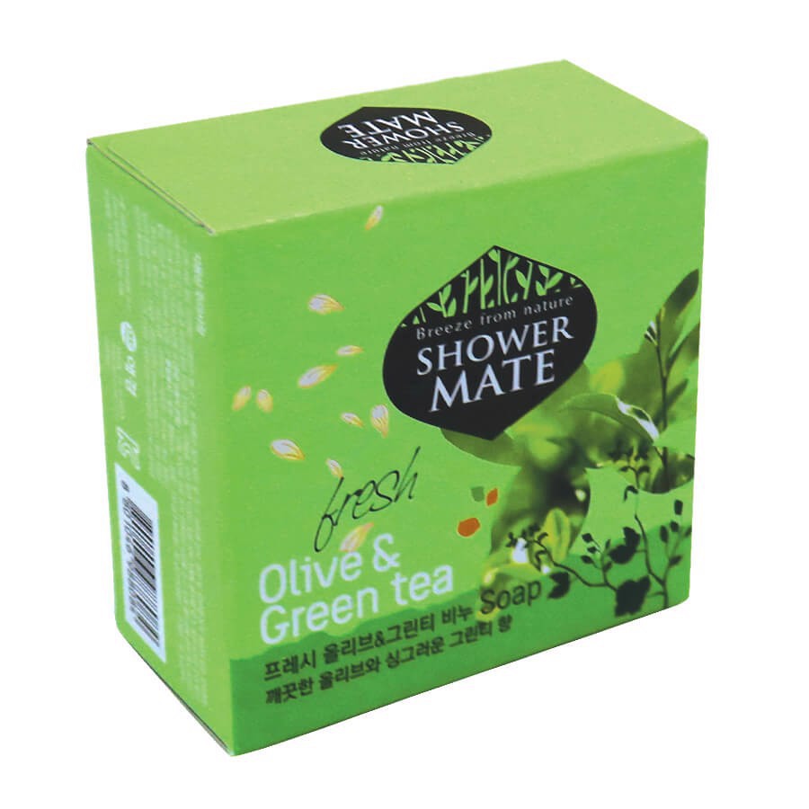 Xà bông tắm dưỡng da cao cấp giúp da mịn màng và  làm sạch da SHOWERMATE  Olive & Green Tea 100g - Hàn Quốc Chính Hãng