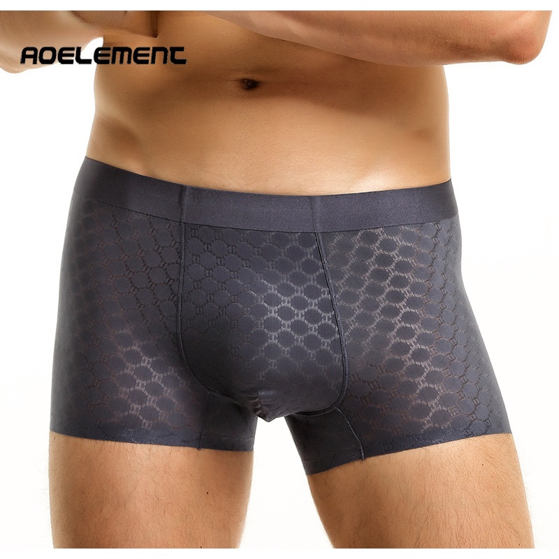 Quần Lót Boxer Vải Lụa Lạnh Mỏng Không Đường May Thoáng Khí Thời Trang Mùa Hè Cho Nam 309
