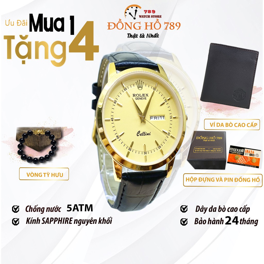 Đồng Hồ NAM R0.LEX R028 VÀNG Chống Xước, Chống Nước TUYỆT ĐỐI - TẶNG 1 Vòng Đá tỳ Hưu + 2 pin AG4 + 1 Ví Da Cao Cấp
