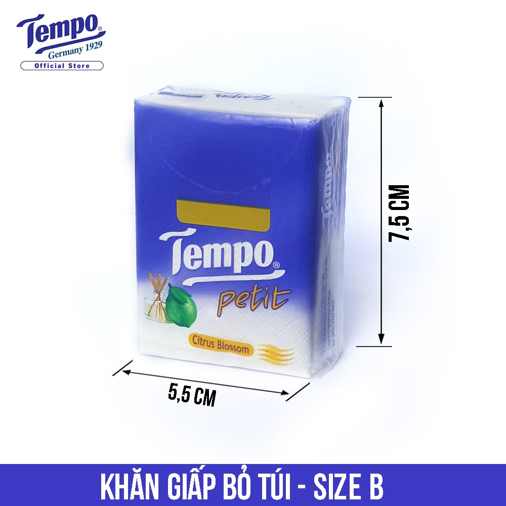 Lốc 6 Gói Khăn Giấy Bỏ Túi Cao Cấp Tempo Loại Nhỏ Hương Bạc Hà Thơm Mát Bền Dai 4 Lớp, An Toàn Cho Da - Thương Hiệu Đức