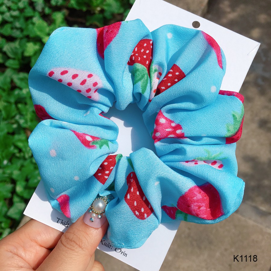 [Mã FAGOGO giảm 12% đơn 99K] Dây buộc tóc, cột tóc vải scrunchies quả dâu siêu đẹp Orin K1118 | BigBuy360 - bigbuy360.vn