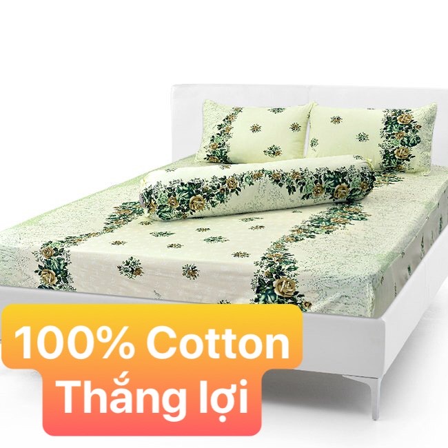 Bộ Drap gối Cotton THẮNG LỢI 1m6x2m {chuẩn logo cty}inbox chọn mẫu