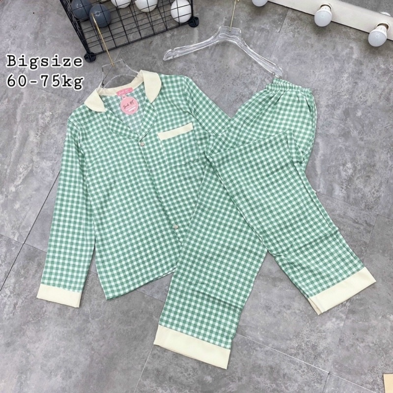 Bộ Pijama Mặc Nhà Chất Lụa Mango Đồ Bigsize 60-75kg