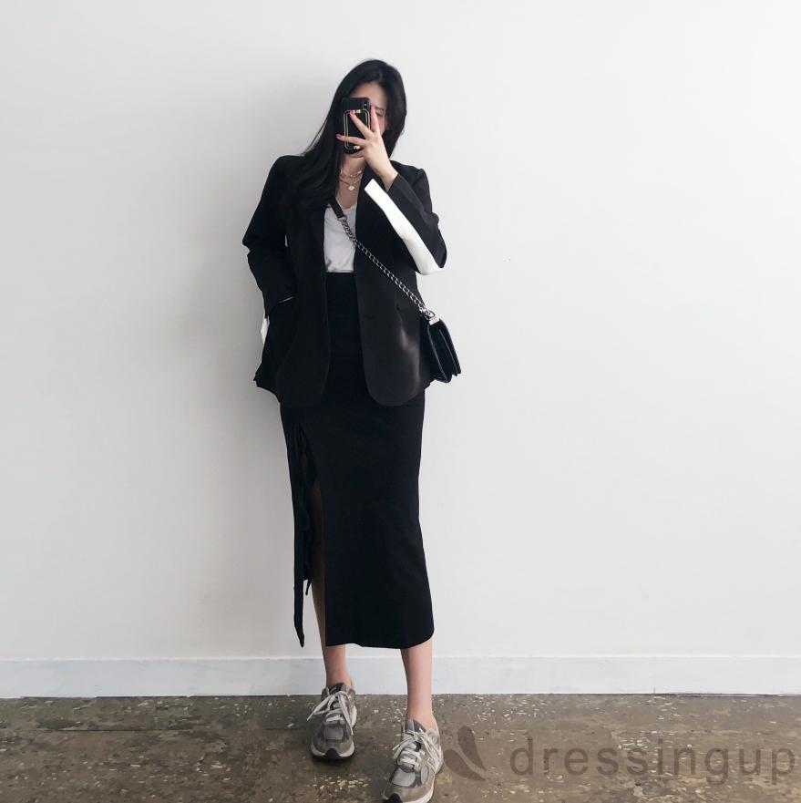 Chân Váy Dài Màu Trơn Xẻ Tà Quyến Rũ Cho Nữ