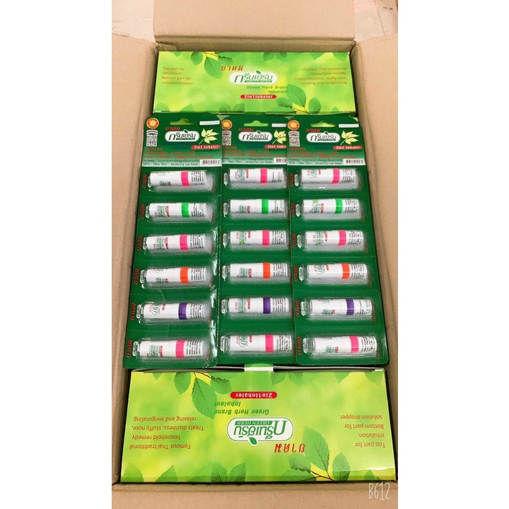 Ống Hít Thông Mũi Xanh Green Herbal Thái Lan Giảm Ngạt Mũi (Date Mới)