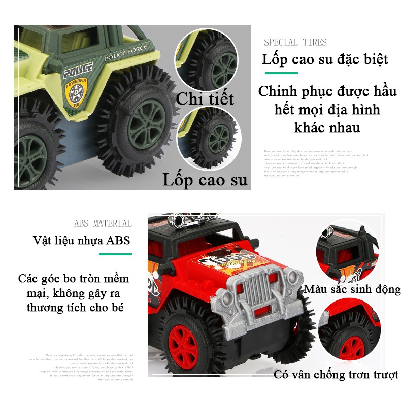 Đồ chơi trẻ em xe Jeep chạy bằng pin chất liệu nhựa không độc hại, chạy nhanh và khỏe (màu đỏ)