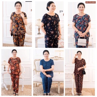 Đồ trung niên nữ, đồ bộ trung niên cho mẹ, [FREESHIP] chất vải lanh dầy, mền mịn,mặc mát thấm hút mồ hôi🍀size 48-75kg