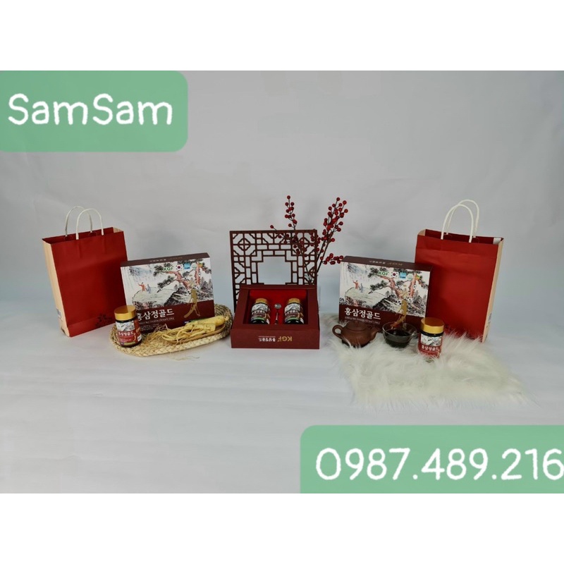 Cao Hồng Sâm Linh Chi Korea Green Food  Hộp 2 lọ x 250gr