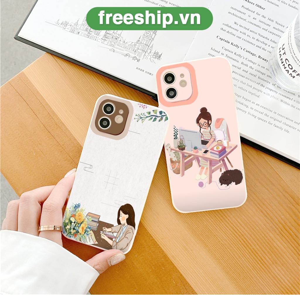 Ốp lưng điện thoại x/xr/xs/xsmax bảo vệ camera con gái hiện đại ốp iphone 13/12/11/pro/promax/6/6s/7/8/se2020 chống sốc