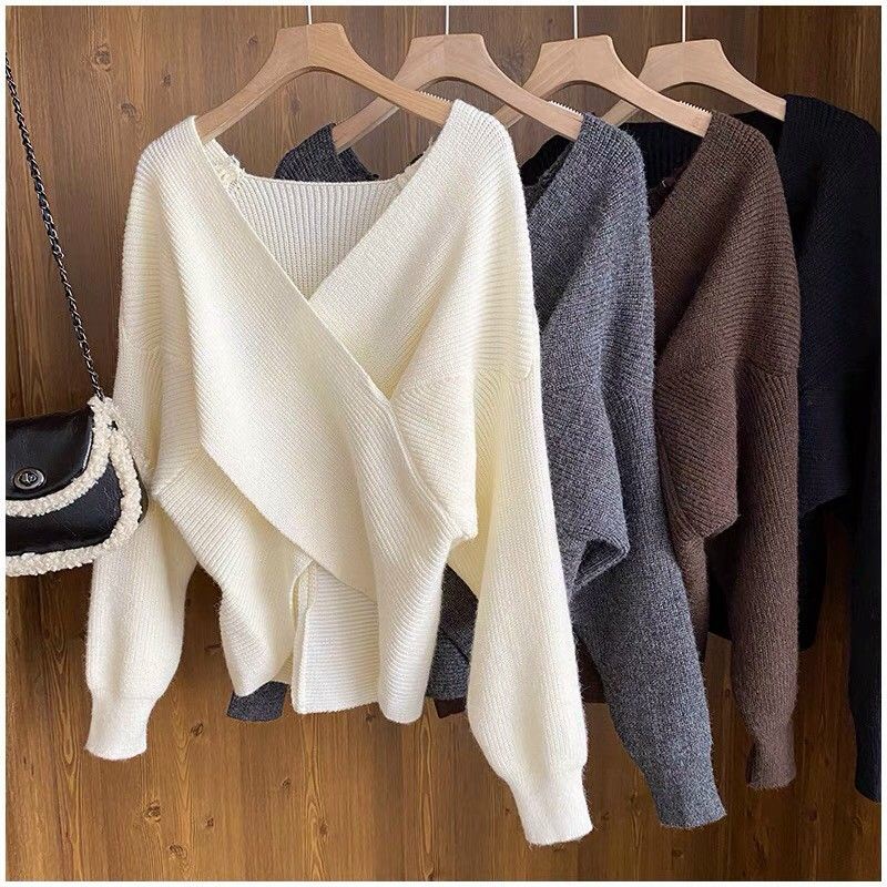 Áo len cổ chéo hàng QCL1
