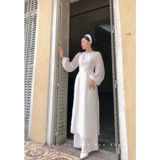 Áo Dài Nữ 4 Tà Trắng Siêu Xinh.