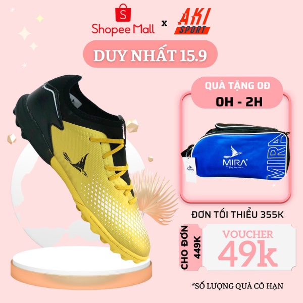 Giày đá bóng cỏ nhân tạo Mira Lux 20.3 Vàng thể thao nam chính hãng cao cấp - LX003