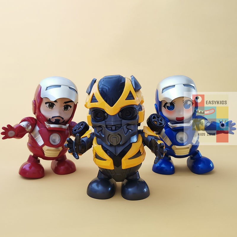 Đồ chơi robot Iron Man dance hero nhảy múa vui nhộn có nhạc và đèn cho bé