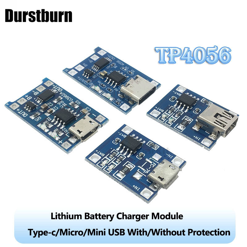Mô Đun Sạc Pin Lithium 5v 1a 18650 Tp4056 Với Đầu Cắm Type-C / Micro Usb