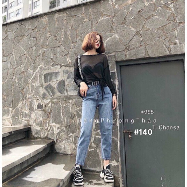 Bigsize 50-80kg TCshopjean Quần Jeans Baggy Nữ Trơn Wash Bạc Cá Tính Ống Rộng Thoải Mái Ms 140