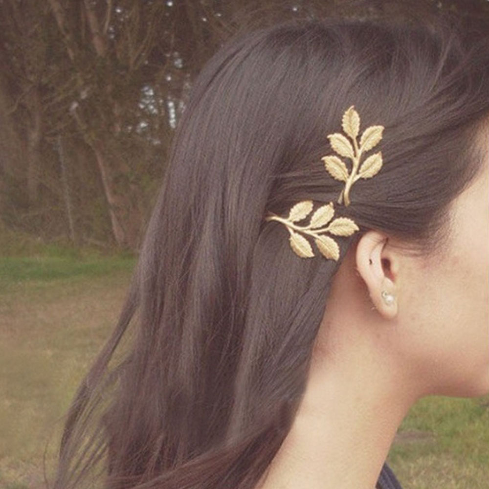 Set 2 Kẹp Tóc Hình Chiếc Lá Dễ Thương