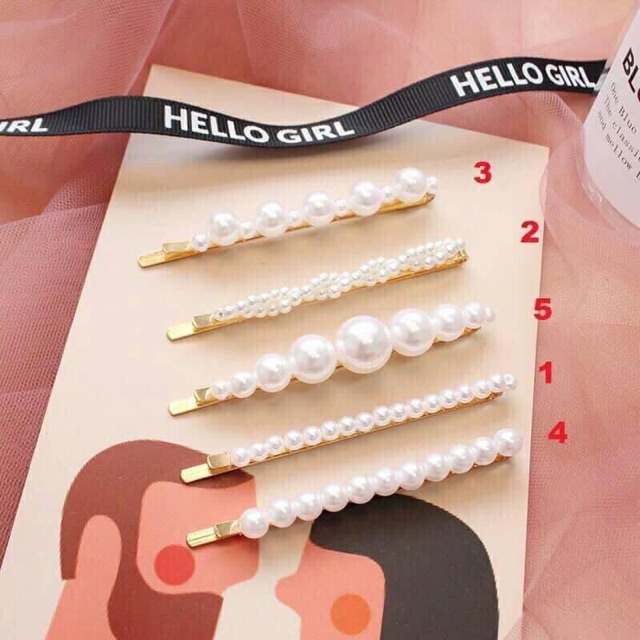❌POSHOP❌ ❌GIÁ SỐC❌SET 5 KẸP TÓC HOT TREND HÀN QUỐC - Kẹp Tóc Đính Ngọc Trai Nhân Tạo Xinh Xắn Cho Nữ 2019