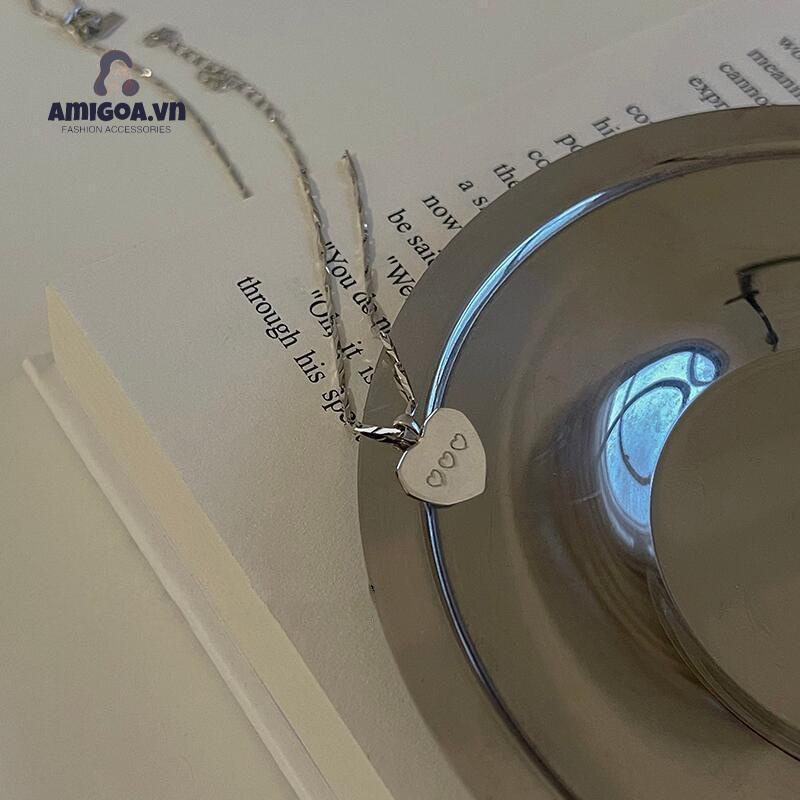 ✨✨Vòng cổ Thiết Kế Mặt Trái Tim Đơn Giản Thời Trang Cho Nữ