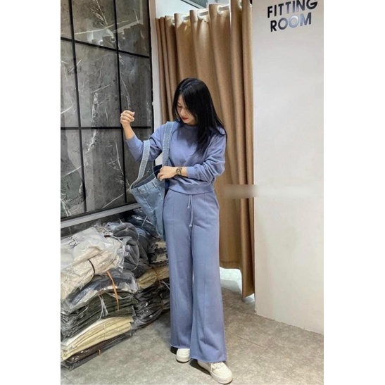 Bộ nỉ quần suông 4 màu