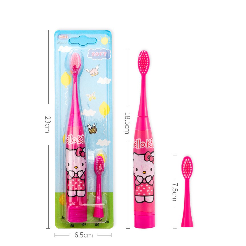 Hello kitty Bàn Chải Đánh Răng Điện Tử Tự Động Hình Mèo kitty Đáng Yêu Có Thể Thay Thế Cho Người Lớn Và Trẻ Em