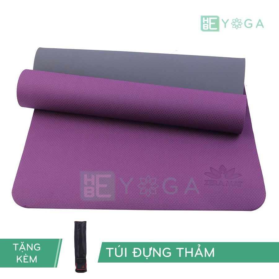 Thảm Tập Yoga TPE Zera Mat 2 lớp 8mm màu Tím Kèm túi