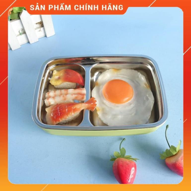 CHÍNH HÃNG -  Hộp đựng cơm 1 tầng giữ nhiệt lõi inox,Hộp đựng cơm văn phòng,khay đựng cơm inox 2 ngăn