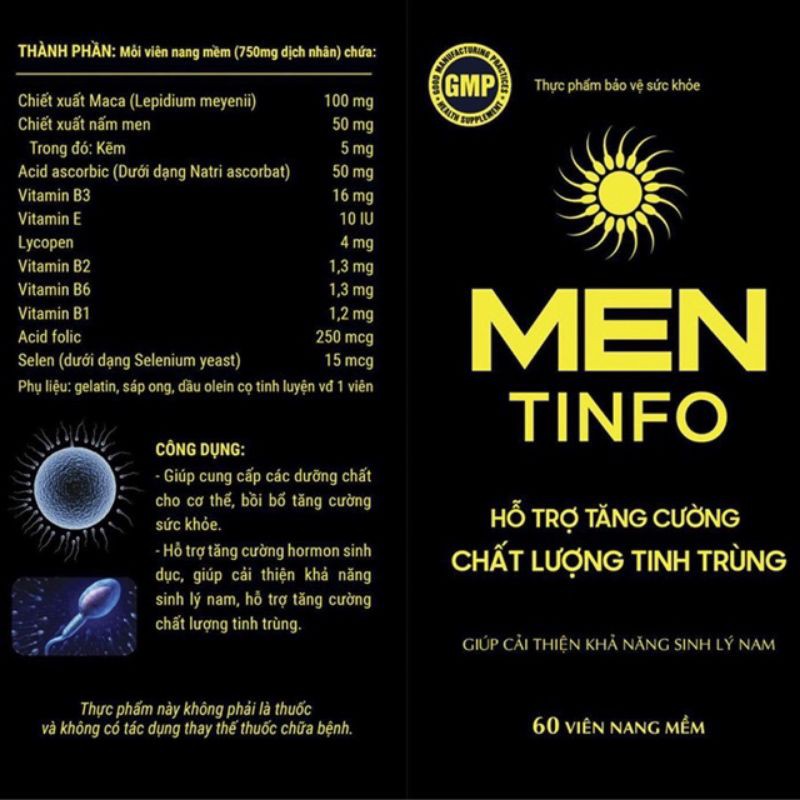 MENTINFO - TĂNG CƯỜNG SINH LÝ, TĂNG CƯỜNG CHẤT LƯỢNG TINH TRÙNG