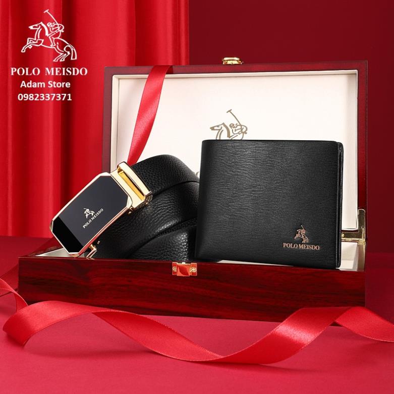 12.12 Set Ví Thắt Lưng Nam Combo Dây Lưng Nam Ví Da Nam Cao Cấp Hiệu POLO MEISDO Full Hộp Làm Quà Biếu Tặng Sinh Nhật