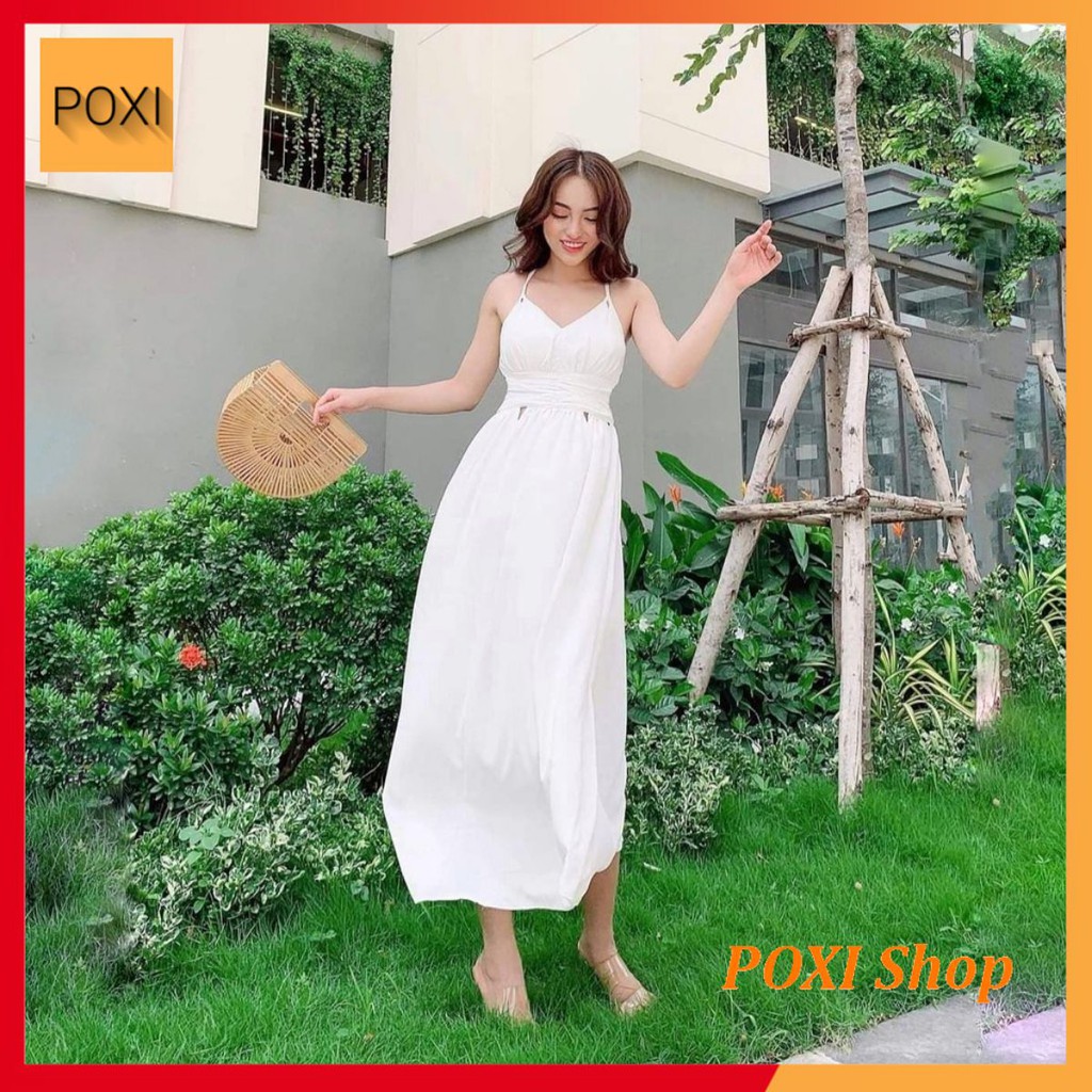 [ẢNH THẬT] Đầm Maxi Trắng Cách Điệu Eo Lạ Mắt | BigBuy360 - bigbuy360.vn