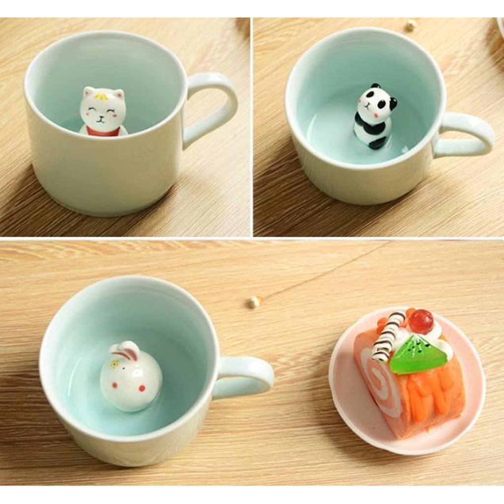 Cốc Sứ Uống Trà / Cà Phê / Sữa Họa Tiết Hoạt In Hình Động Vật Hoạt Hình 3d Dành Cho Nam Và Nữ
