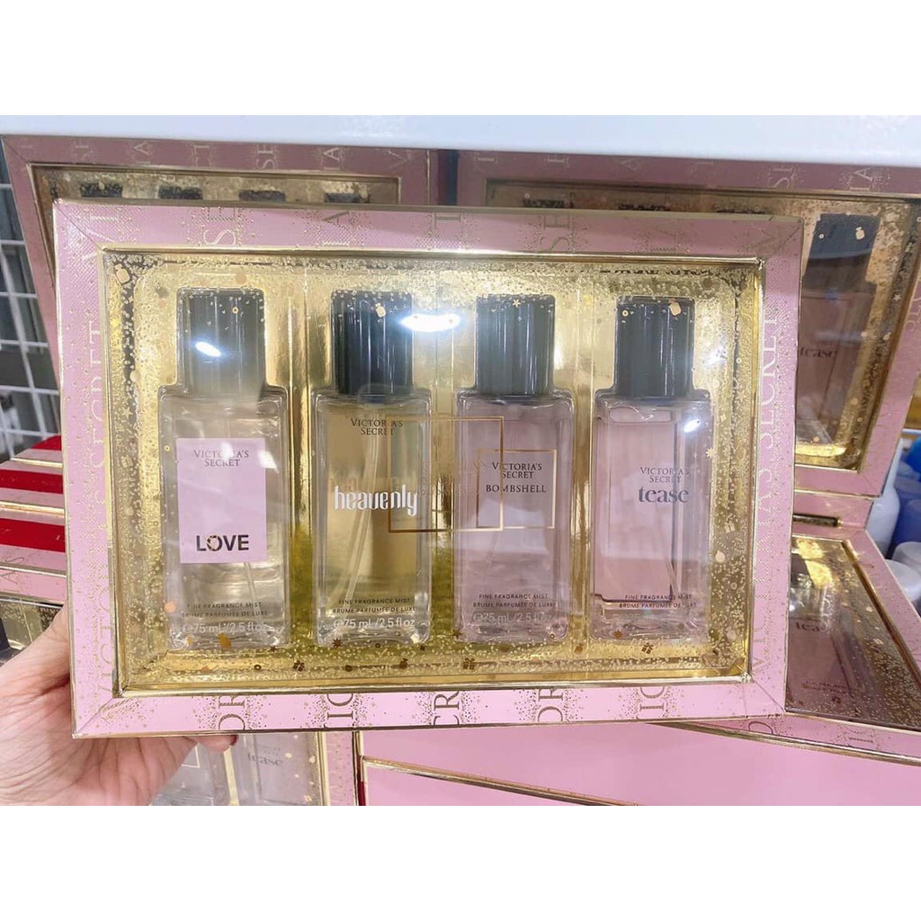 Set 4 chai Nước Hoa Victoria's Secret Fragrance Mist (75MLX4)