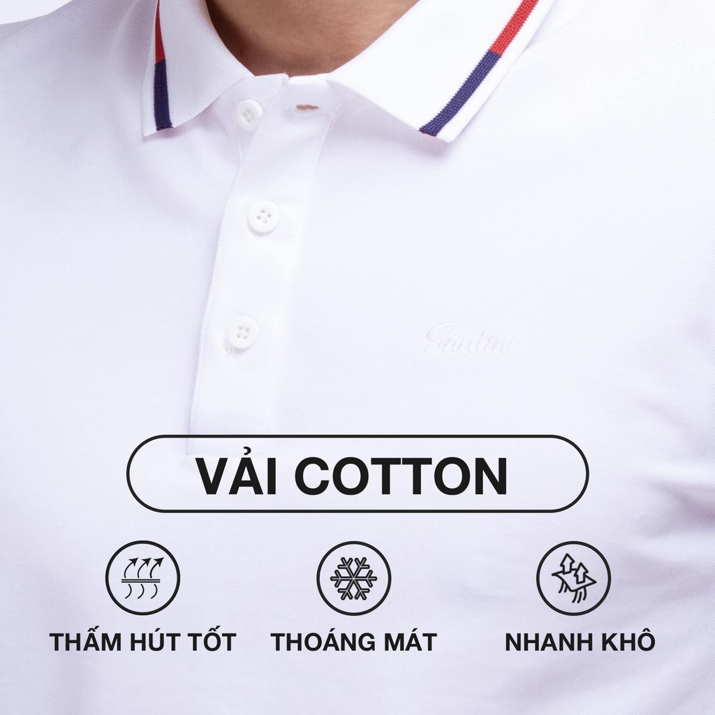 Áo Polo Nam Cá Sấu Santino Bo Kẻ Lịch Lãm Form Chuẩn Kháng Khuẩn Chống Nhăn E010