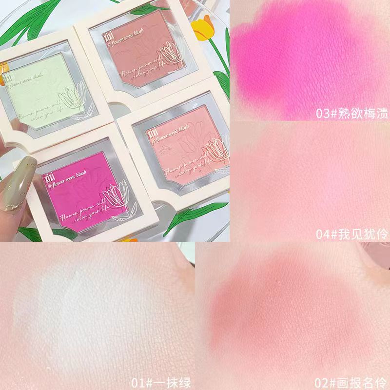 Bảng Phấn Má Hồng Xixi Màu Đơn Sắc Tông Lì Trang Điểm Tạo Khối Cho Mặt NO.D496