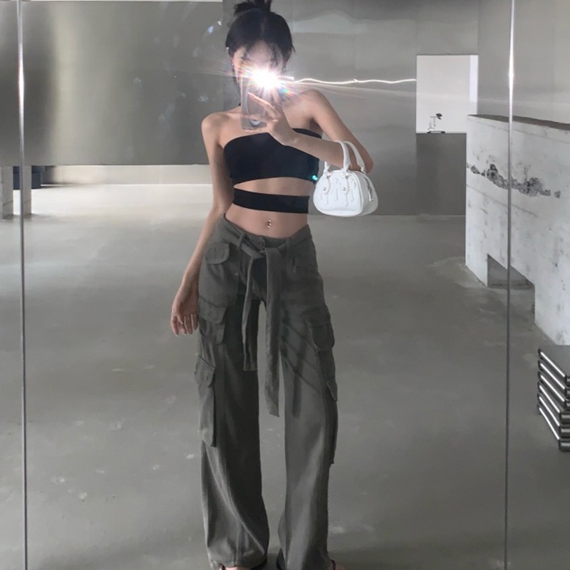 Áo Croptop Không Tay Hở Lưng Màu Trơn Thời Trang Mùa Hè Cho Nữ