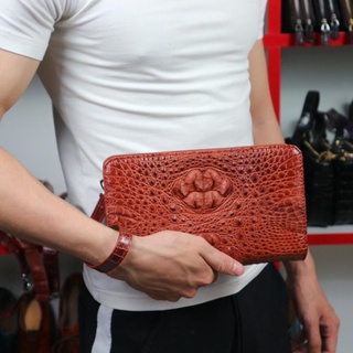 Ví clutch cầm tay da cá sấu khóa số konavis chm1