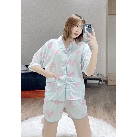 [Mã 154FASHIONSALE giảm 12% đơn 99K] Bộ Pijama Lụa Cao Cấp Cánh Dơi Áo Cộc Quần Đùi