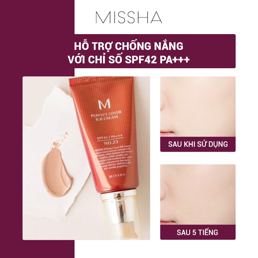 [Mã COSMIS -8% ĐH250k]Kem nền Missha M Perfect Cover BB Cream 50ml | BigBuy360 - bigbuy360.vn