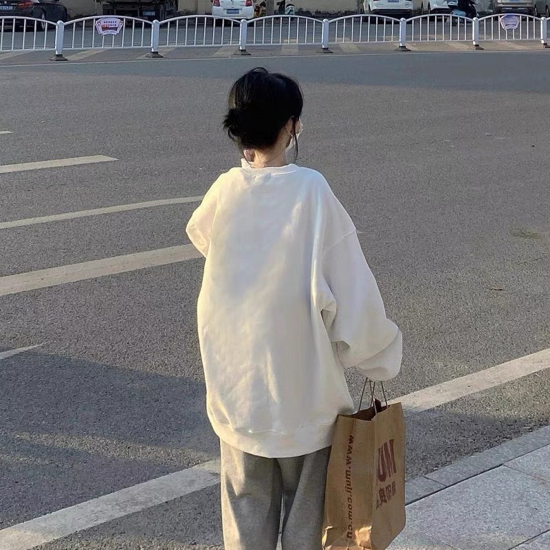 Áo nỉ sweater ROSE form rộng dài tay cổ tròn Ulzzang Unisex nam nữ
