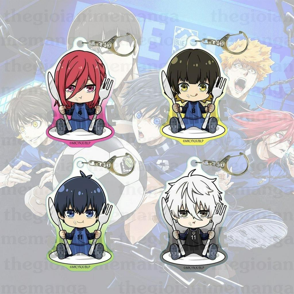 Móc khóa BLUE LOCK Tiề n đạo số 1 ver ĂN UỐNG keyring in hình anime chibi mica trong acrylic quà tặng dễ thương
