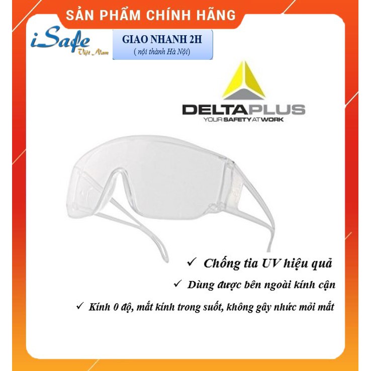 Kính bảo hộ Deltaplus Piton2, Kính bảo hộ cao cấp trong suốt đi đường, có thể dùng ngoài kính cận
