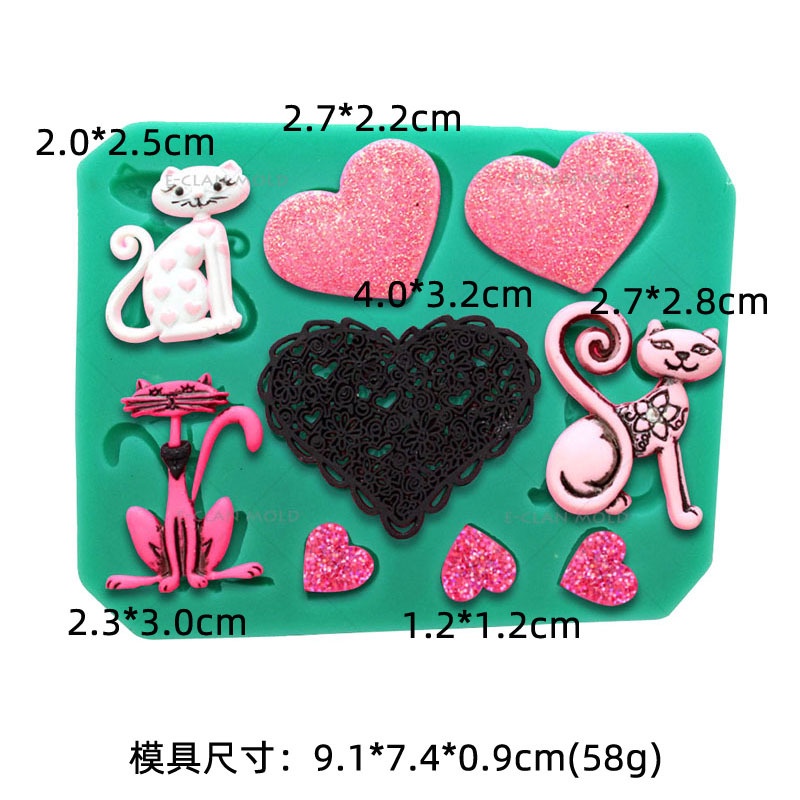 Khuôn Silicone Làm Bánh Kẹo Sô Cô La Hình Chú Mèo Lười Đáng Yêu