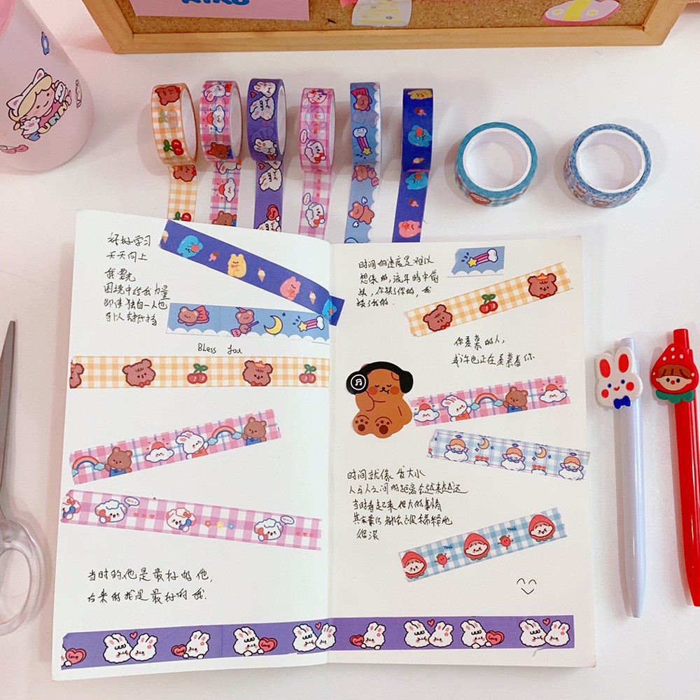 Washi tape cầu vồng nhiều chủ đề dán trang trí sổ tay, planner, scrapbook,.. size 5mm-3cm