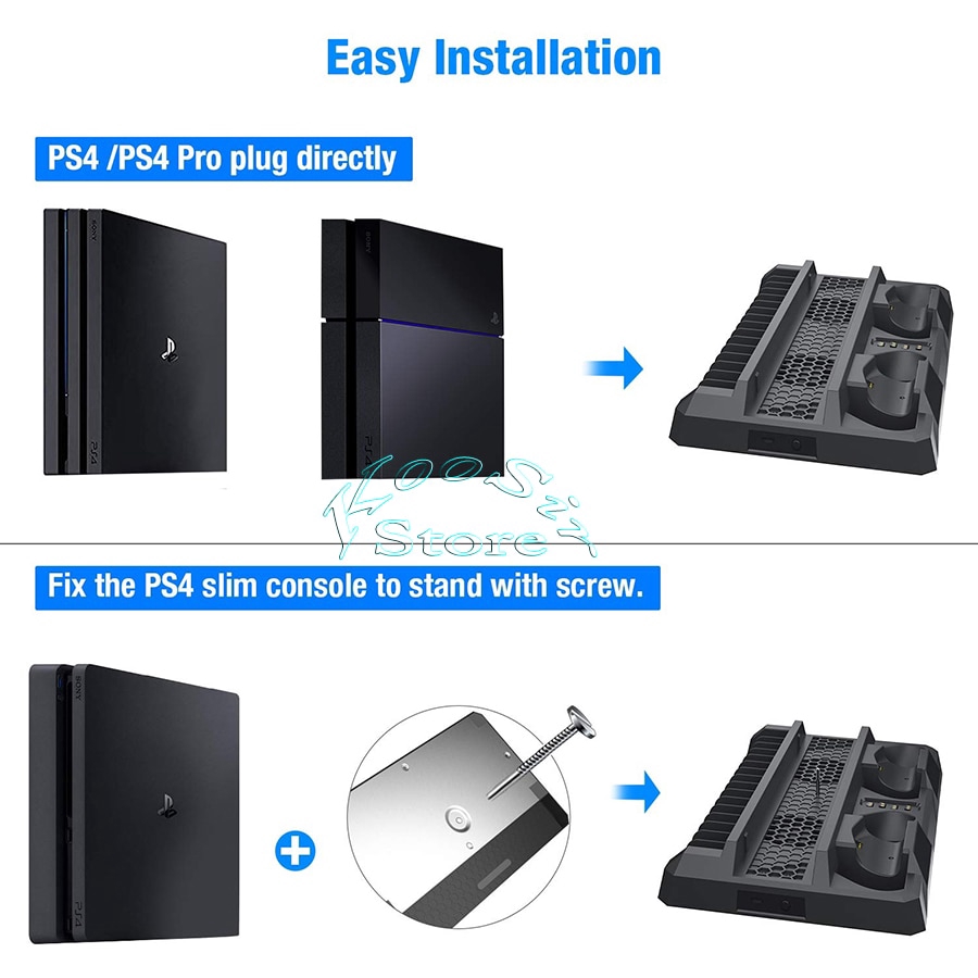 SONY Đế Sạc Đứng 16 Tay Cầm Điều Khiển Chơi Game PS4/PS4 Pro/PS4 2 Quạt Tản Nhiệt