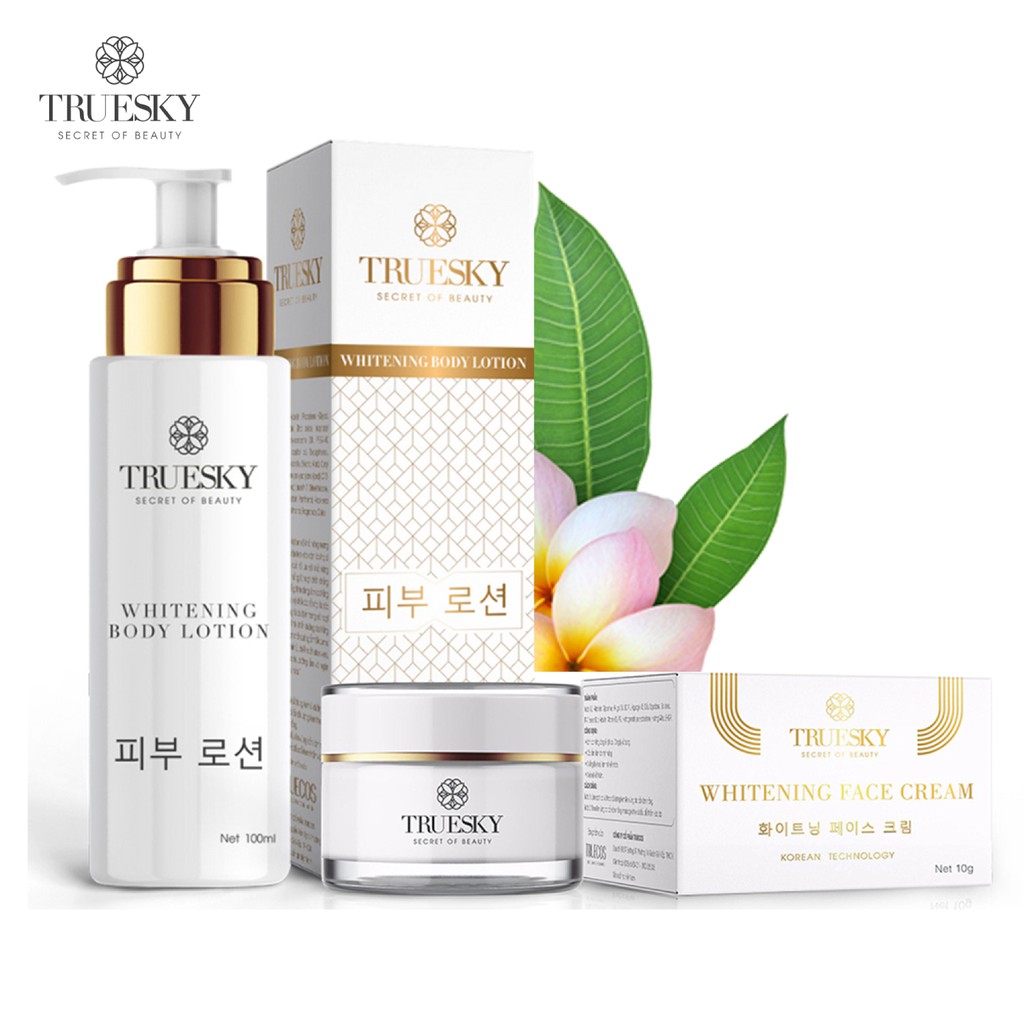 Bộ sản phẩm dưỡng trắng da mặt và toàn thân Truesky VIP07 gồm 1 kem dưỡng trắng body 100g + 1 kem dưỡng trắng da mặt 20g | BigBuy360 - bigbuy360.vn